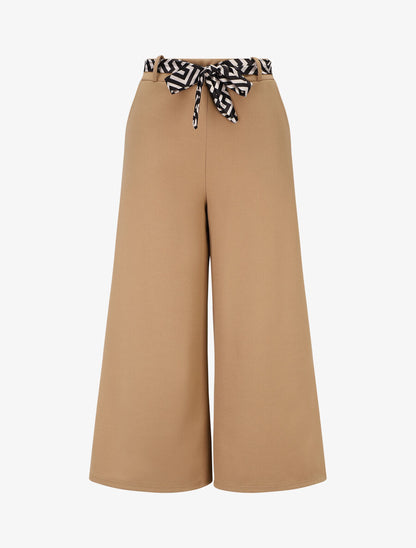 Pantalon ample uni fluide - Camel - 1
