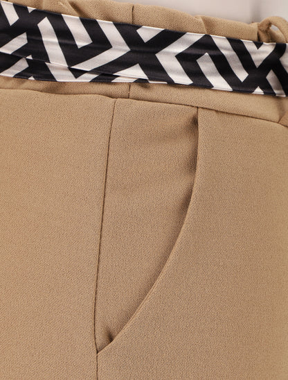 Pantalon ample uni fluide - Camel - 3