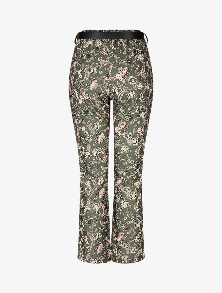 Pantalon droit imprimé foulard - Kaki - 2