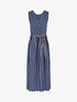 Robe marinière longue coupe patineuse - Marine - 1