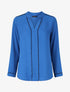 Blouse en voile à col V - Bleu roi - 5