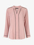 Blouse en voile à col V - Rose - 1