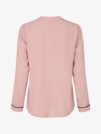 Blouse en voile à col V - Rose - 2