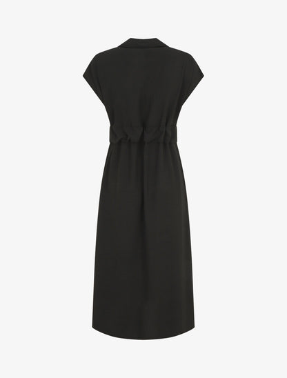 Robe longue style chemise à manches longues - Noir - 2