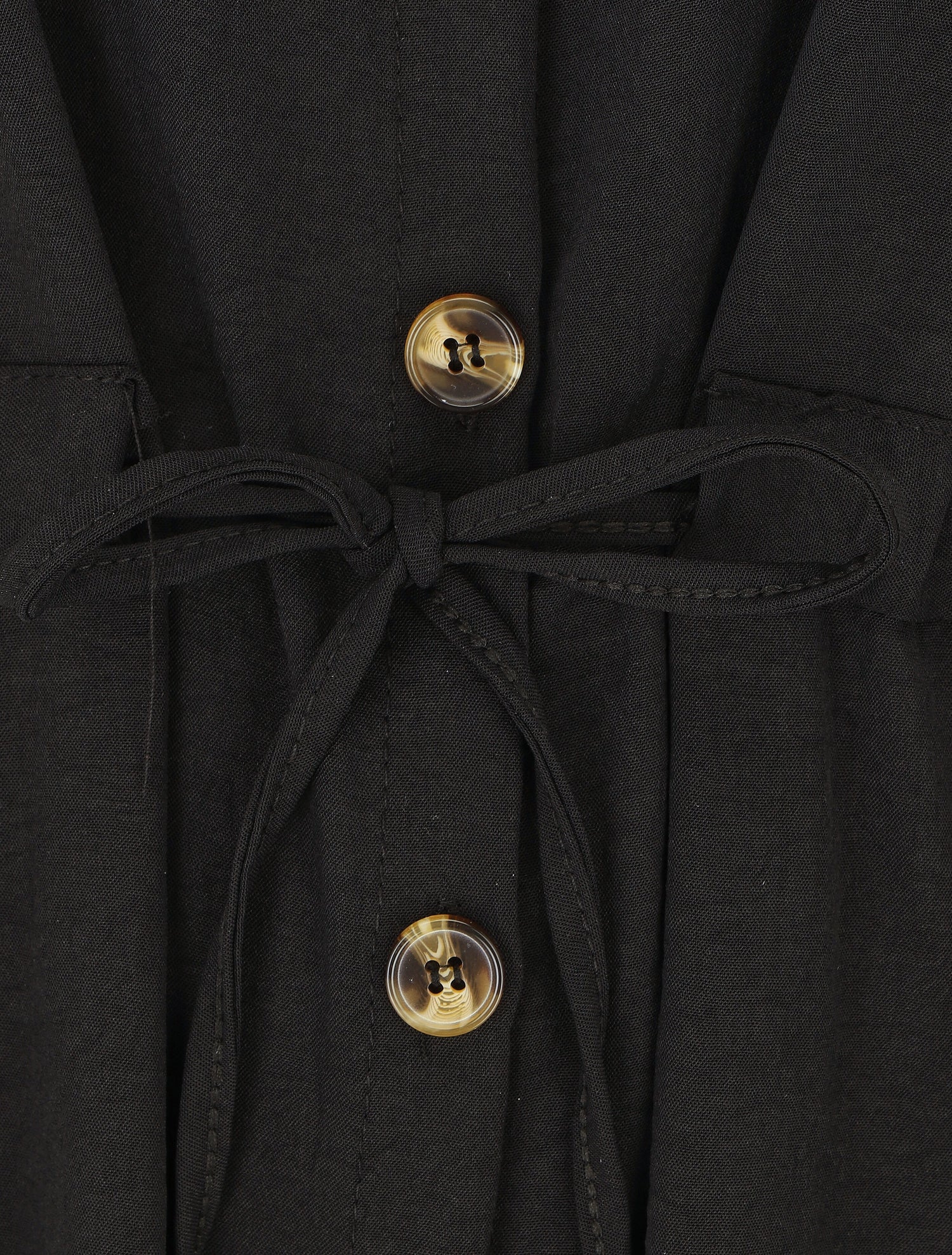 Robe longue fluide boutonnée - Noir - 3