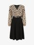 Robe bi-matière imprimé graphique - Noir - 5