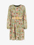 Robe imprimé fleuri à taille élastiquée - Kaki - 1