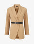 Blazer long ceinturé - Camel - 5