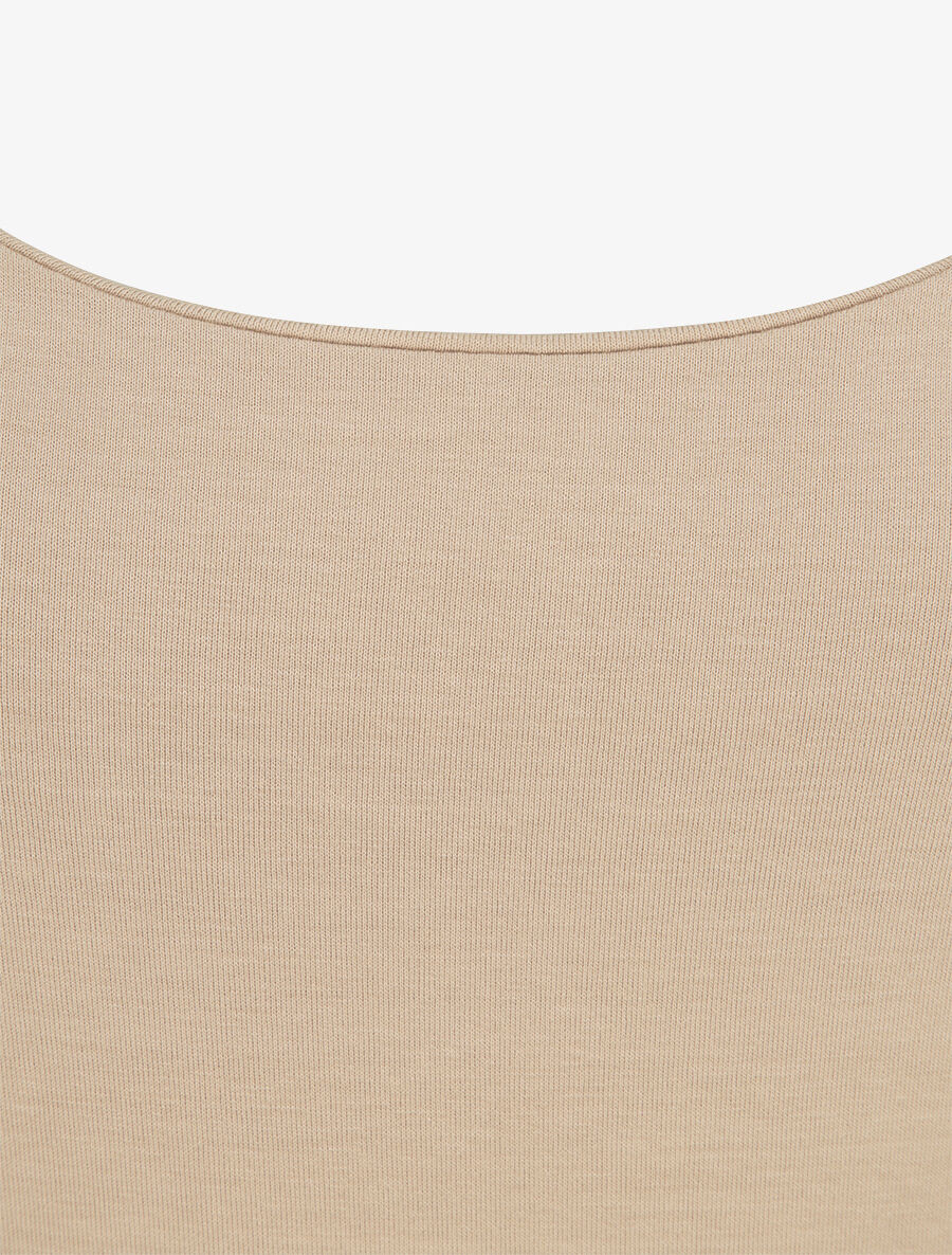 Débardeur coupe droite à bretelles en crochet - Beige - 3