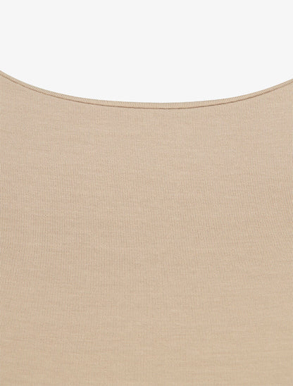 Débardeur coupe droite à bretelles en crochet - Beige - 3
