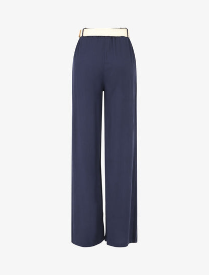Pantalon fluide ample - Marine - 2