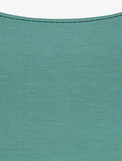 Débardeur coupe droite à bretelles en crochet - Vert menthe - 3