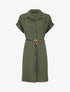 Robe chemise unie à manches courtes - Kaki - 1