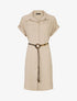 Robe chemise unie à manches courtes - Beige - 1