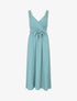 Robe longue élastiquée à bretelles avec anneaux - Turquoise - 1