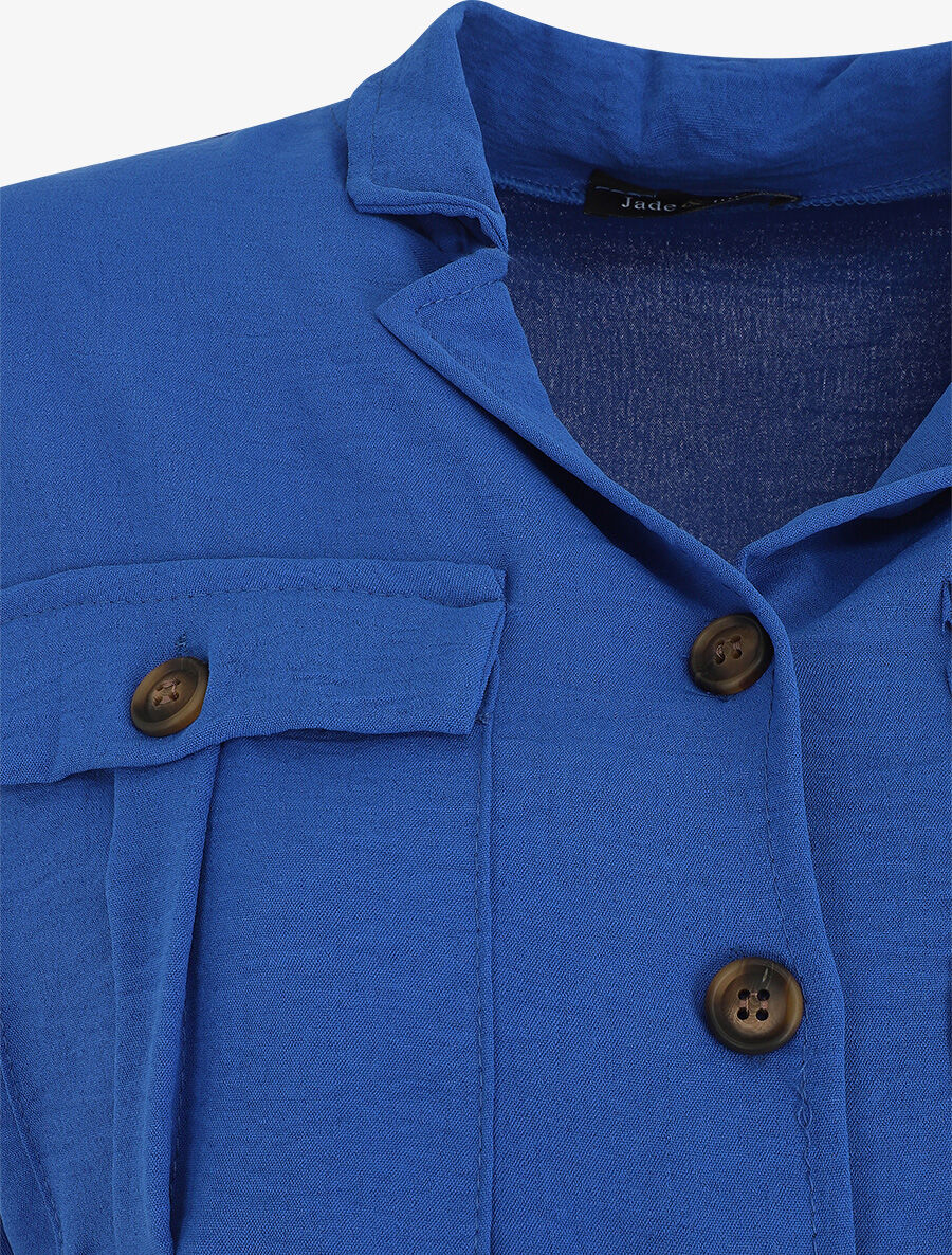 Combinaison unie fluide - Bleu roi - 3