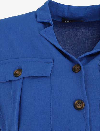 Combinaison unie fluide - Bleu roi - 3