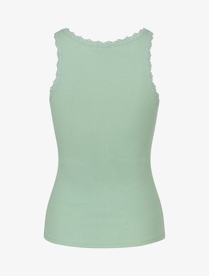 Débardeur uni en coton mélangé - Vert d&