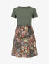 Robe évasée manches courtes imprimé cachemire - Kaki - 5