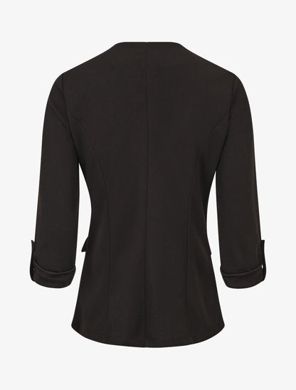 Veste droite unie col cascade - Noir - 2