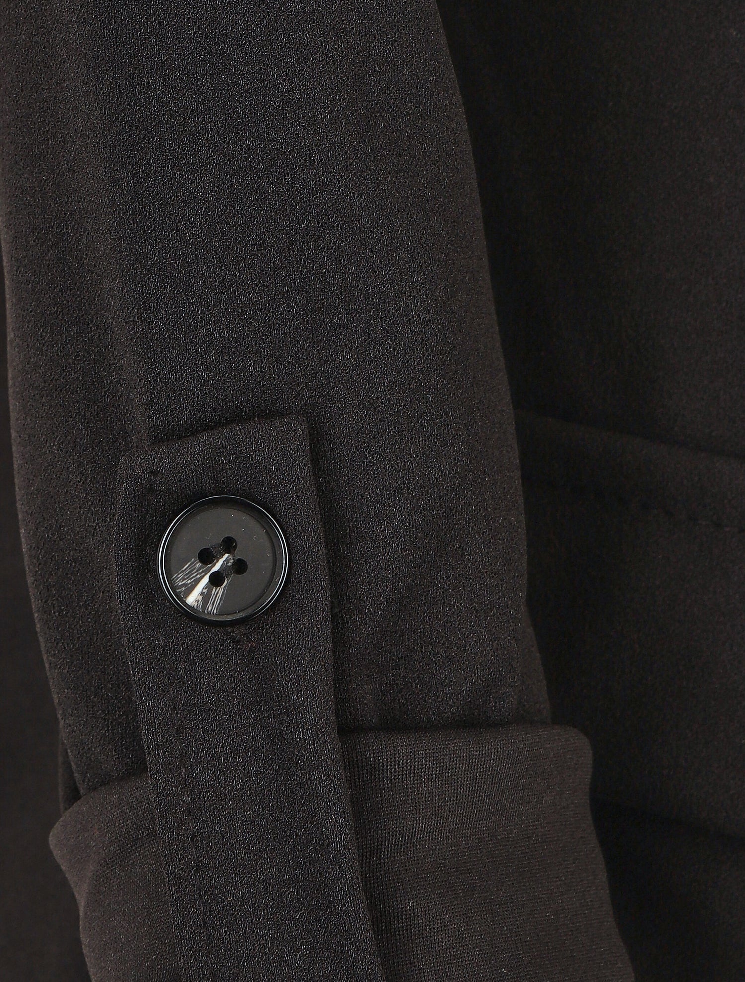 Veste droite unie col cascade - Noir - 3