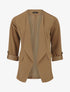 Veste droite unie col cascade - Camel - 1