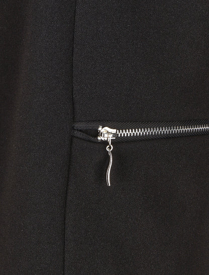 Blazer fluide uni à poches zippées - Noir - 3