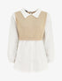 Pull à chemise en trompe l&