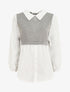 Pull à chemise en trompe l&