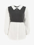 Pull à chemise en trompe l&