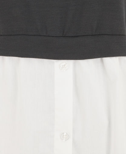 Pull à chemise en trompe l&