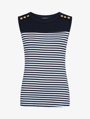 Top à imprimé style marinière - Marine - 5
