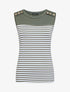 Top à imprimé style marinière - Kaki - 5