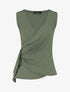 Top sans manches uni drapé - Kaki - 1