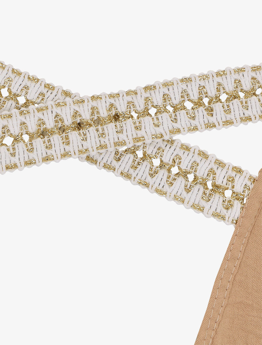 Top droit sans manches uni dos en V - Beige - 3