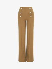 Pantalon long uni à taille haute - Camel - 5
