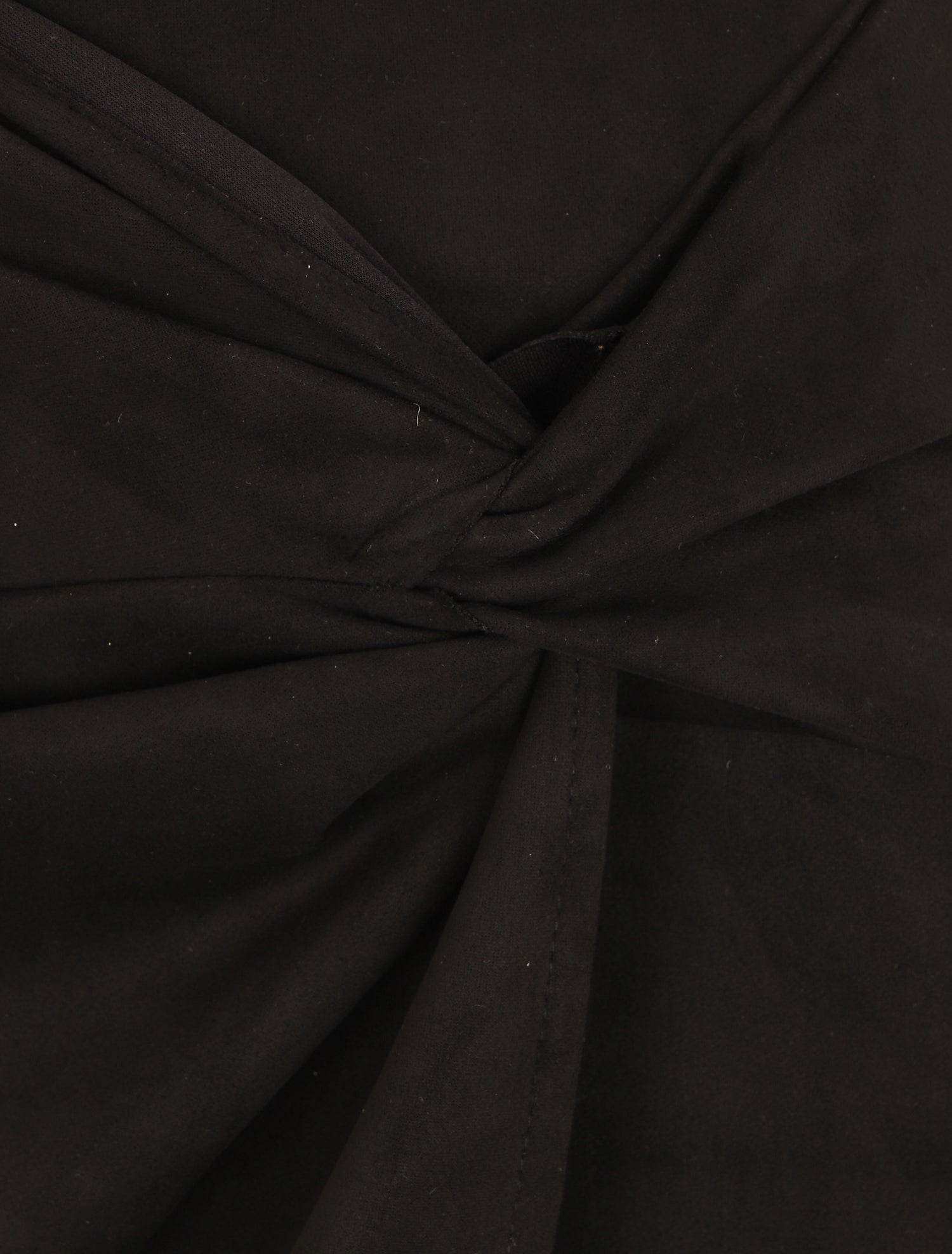Jupe courte drapée en suédine - Noir - 3