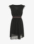 Robe mi-longue sans manches taille élastiquée stylisée - Noir - 1