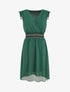 Robe mi-longue sans manches taille élastiquée stylisée - Vert - 1