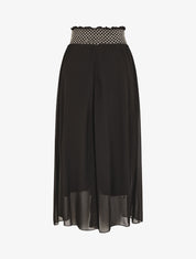 Jupe longue à taille élastiquée stylisée - Noir - 4