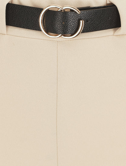 Pantalon fluide style cargo - Beige - 3