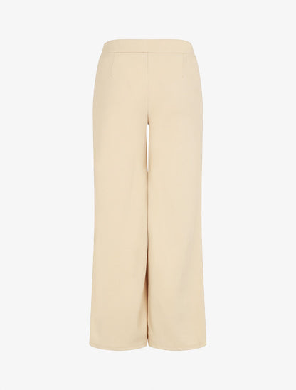 Pantalon fluide uni - Beige - 2