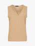 Top droit sans manches col V - Camel - 5
