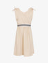 Robe uni à taille élastiquée - Beige - 5