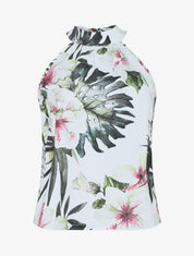 Top sans manches imprimé tropical - Vert - 1