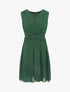 Robe fluide sans manches évasée - Vert foncé - 1
