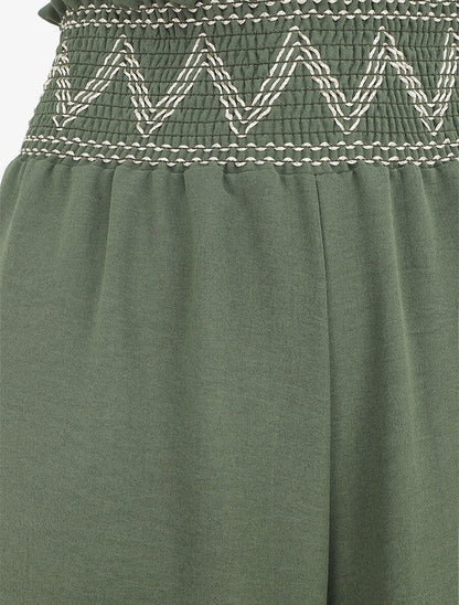 Pantalon ample à taille élastiquée - Kaki - 3