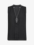 Top sans manches en voile avec bijou - Noir - 4