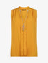 Top sans manches en voile avec bijou - Jaune moutarde - 1