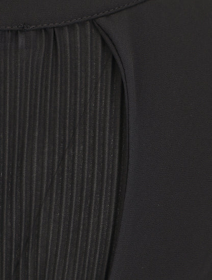Top sans manches col bénitier et dos plissé - Noir - 3